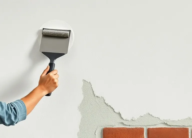 Application d'un enduit décoratif à la lisseuse sur un mur